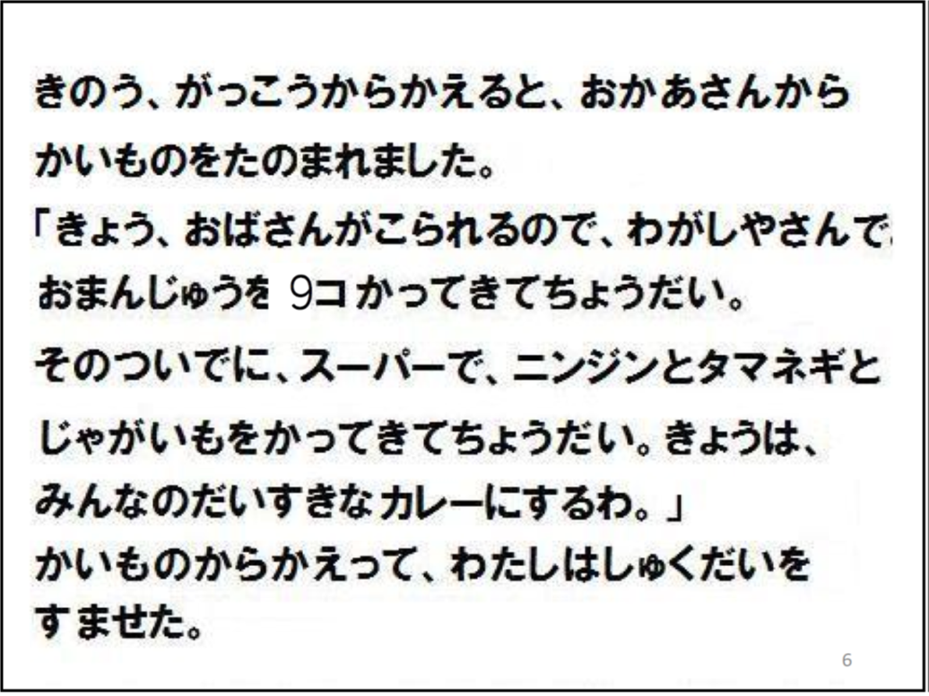 (*校正者注:スライド5の文章が通常の表記で表示されています。)