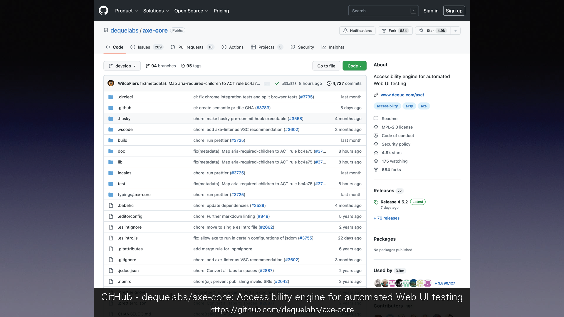 「GitHub - dequelabs/axe-core: Accessibility engine for automated Web UI testing」について掲載されたウェブページの画像